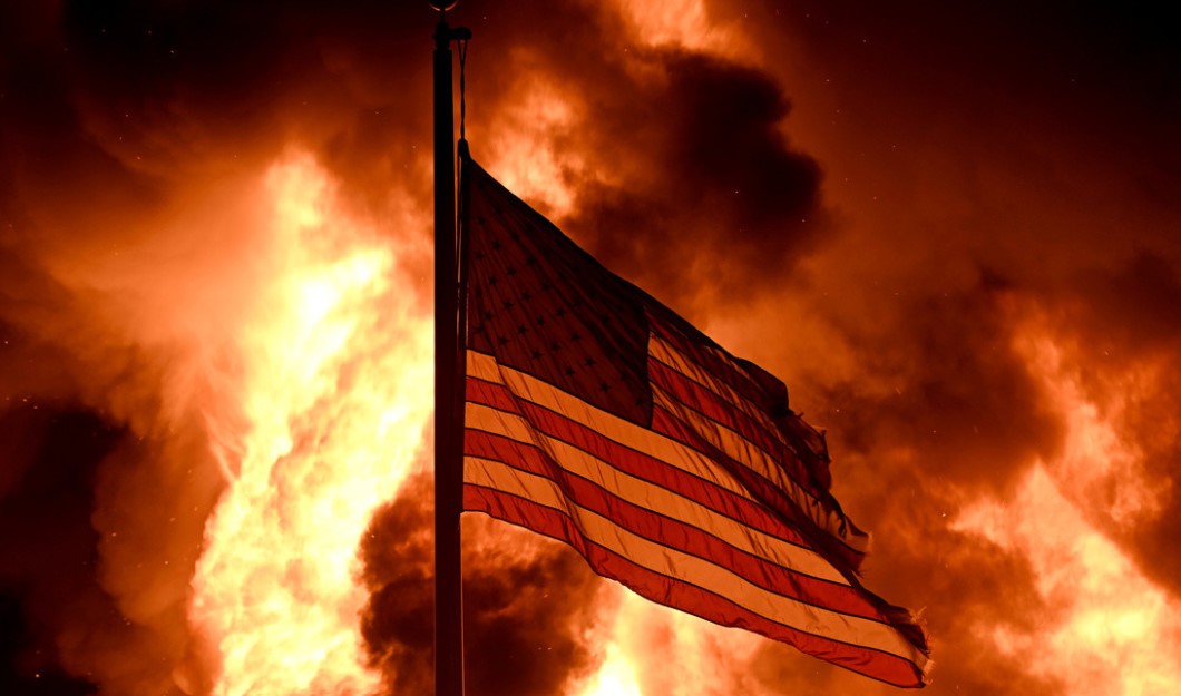 American Flag Flames