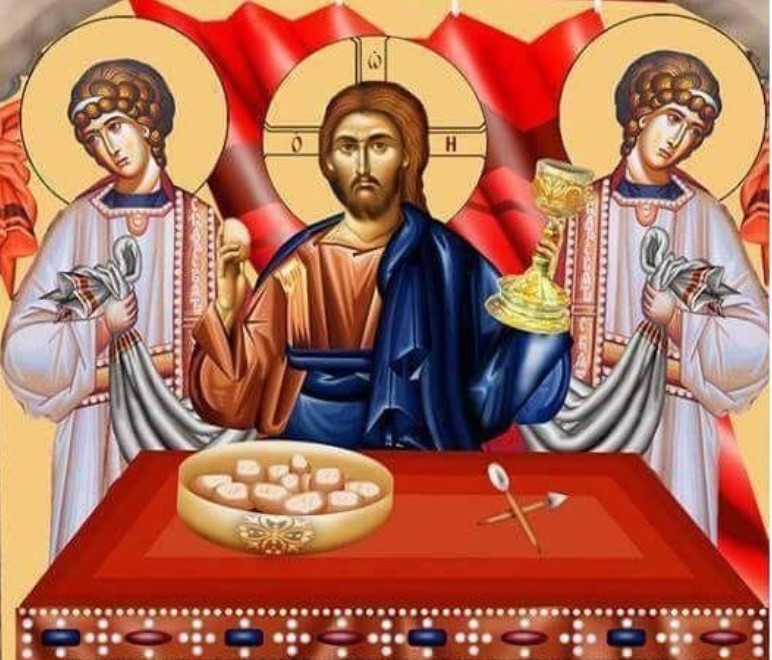 Christ with Angels and Communion Prep