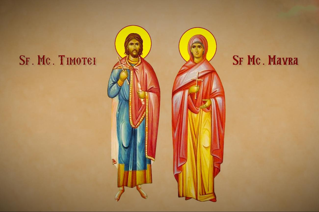 Orthodox Saint Timothy and his wife, Saint Mavra (also spelled Maura)